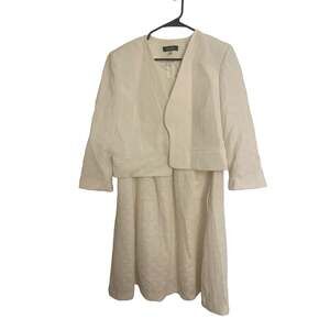 9WEST, 2 piece dress and bolero jacket in textured knit. Lined dress, Sz 12, A07